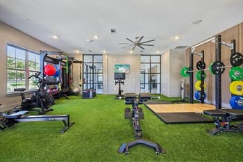 Well-equipped home gym 